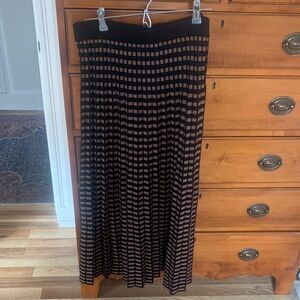 Max Studio Black and Brown A-Line Skirt